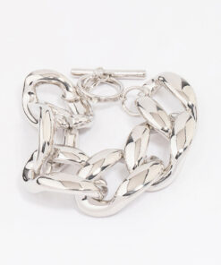 Rhodium Chunky Short Chain Bracelet