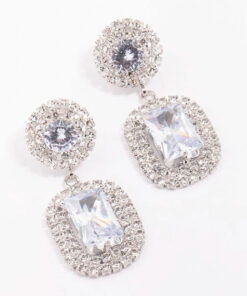Double Stone Statement Earrings