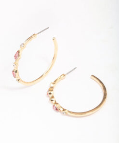 Pear Circle Hoop Earrings