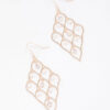 Rose Diamond Cut Out Pearl Earrings