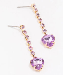 Lilac Heart Earrings
