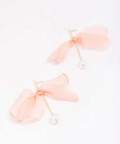 Fabric Knotted Flower Earrings