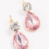 Pink Pear Crystal Earrings