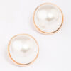 Pearl Dome Encased Stud Earrings
