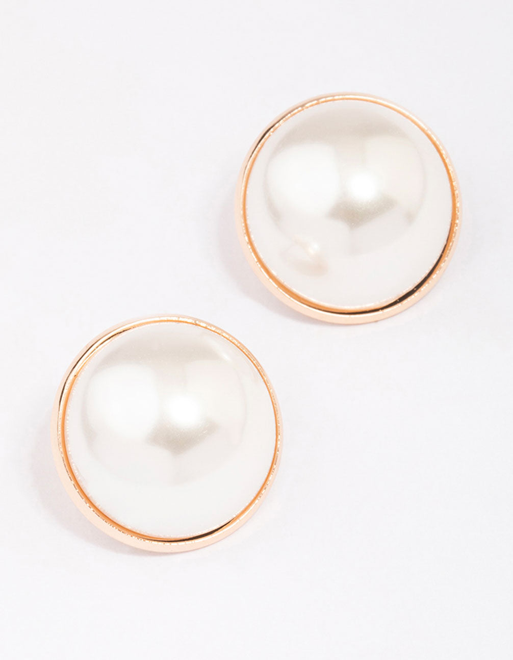 Pearl Dome Encased Stud Earrings