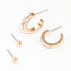Rectangular Hoop & Stud Earring Pack
