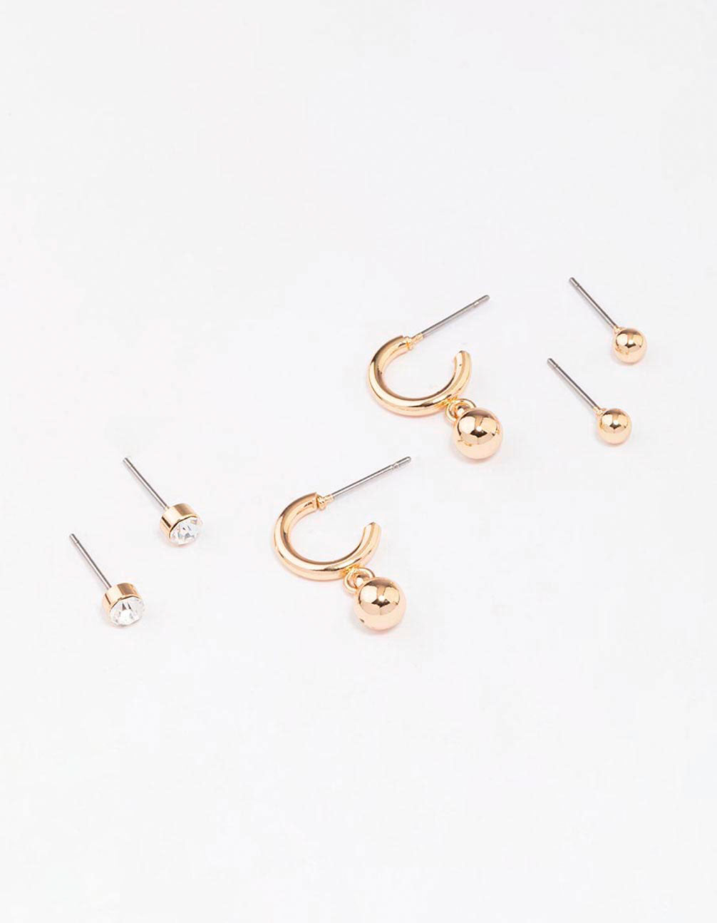 Ball Hoop Earring 3-Pack