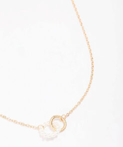 Pearl Link Circle Pendant Necklace