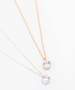 & Solitaire Crystal Necklace Pack