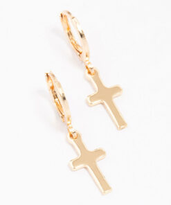 Plain Cross Hoop Earrings