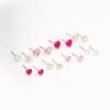 Heart & Crystal Solitaire Earring 8-Pack