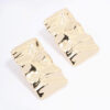 Hammered Rectangular Stud Earrings