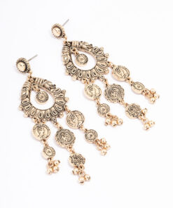 Antique Coin Droplet Earrings