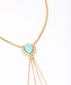 Turquoise Stone Bolo Chain Necklace