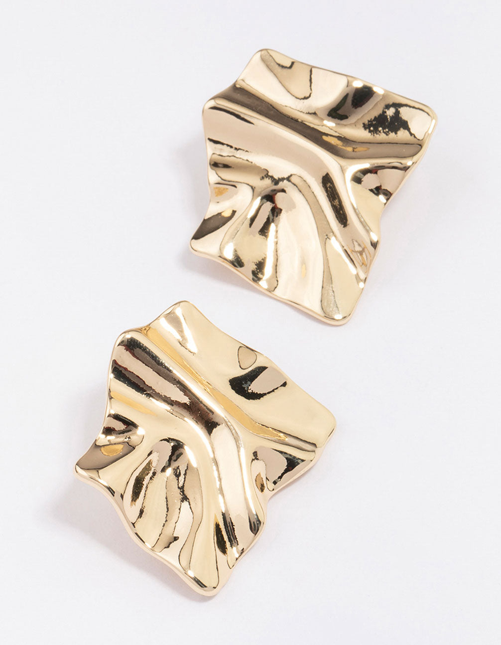 Warped Metal Stud Earrings