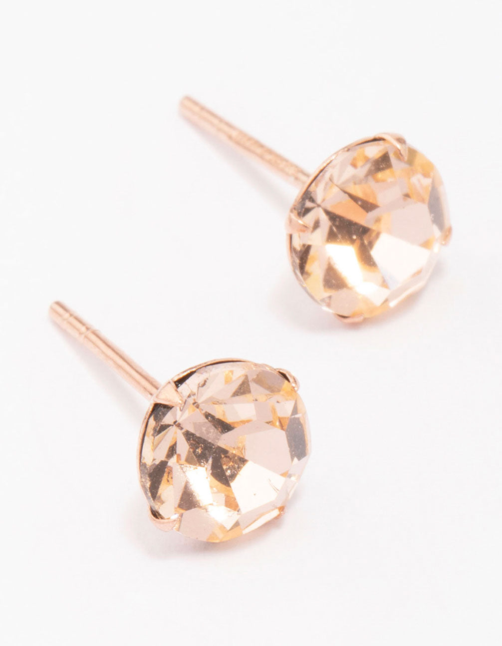 Rose Czech Crystal Stud Earrings