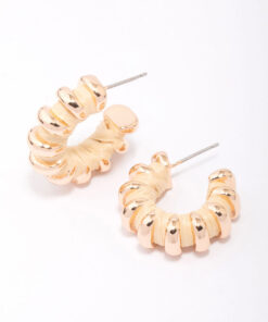 Wrapped Row Hoop Earrings