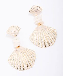 Glowing Shell Drop Earrings