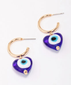 Evil Eye Heart Earrings