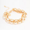 Woven Chunky Layered Chain Bracelet
