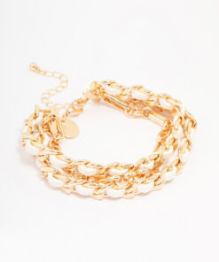 Woven Chunky Layered Chain Bracelet