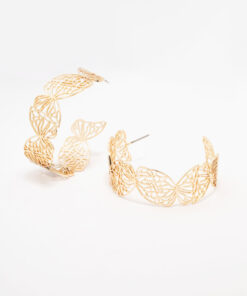 Butterfly Flat Hoop Earrings