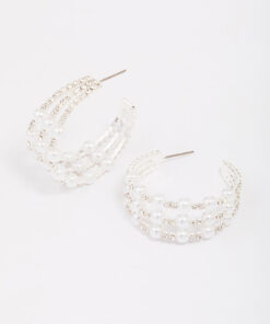 Triple Row Hoop Earrings