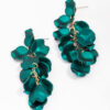 Green Iridescent Petal Drop Earrings