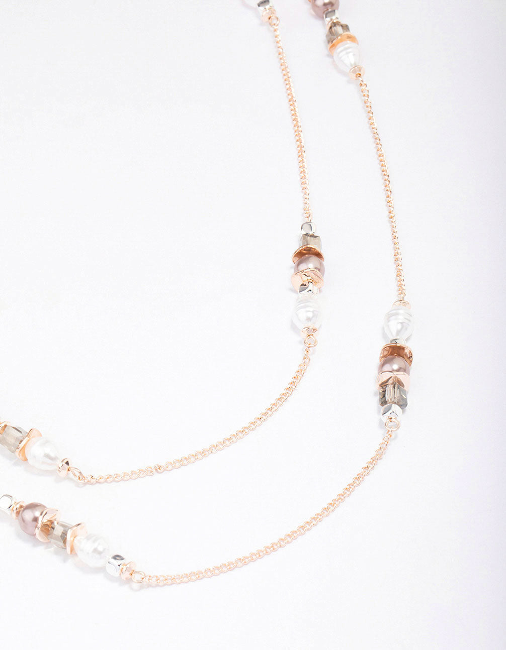 Rose Beaded Layered Necklace