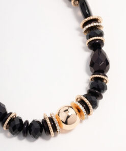 Beaded Black Statement Necklace
