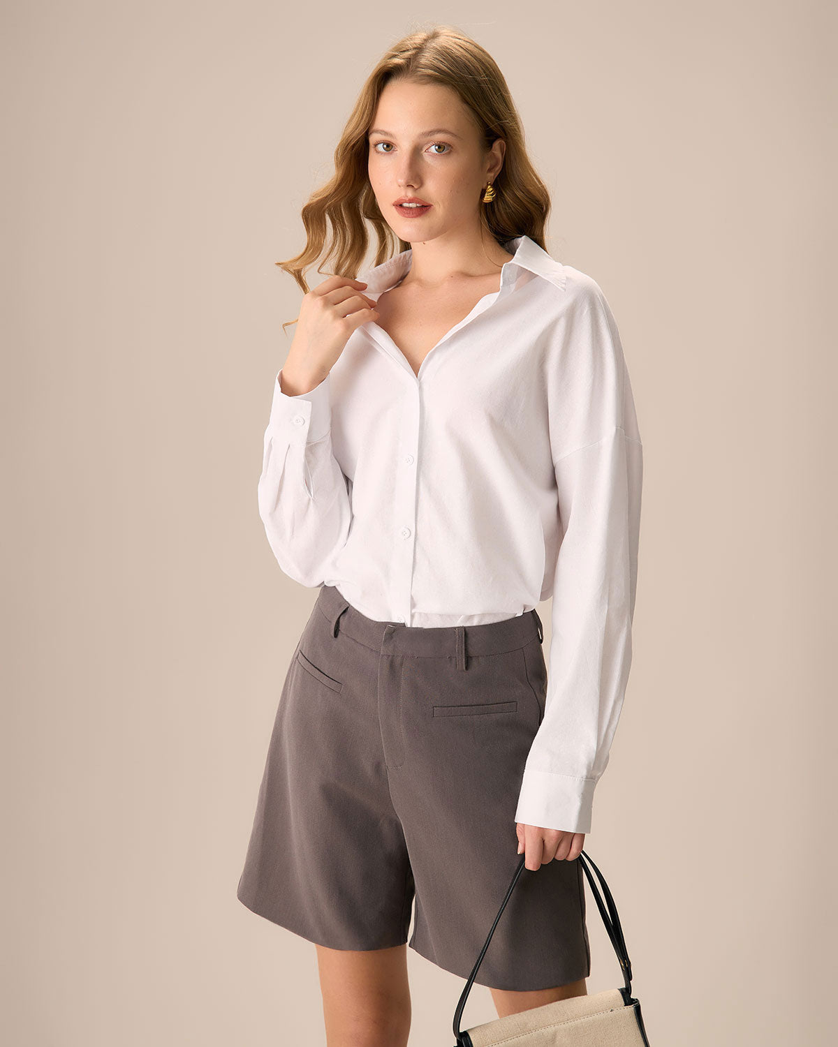 Women's Coffee Pocket Wide-leg Shorts - Image 4