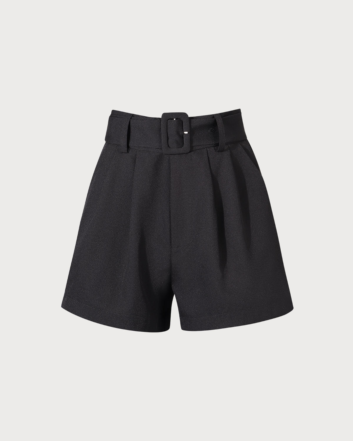 The Black High-waisted Pleated Belted Shorts - Image 6