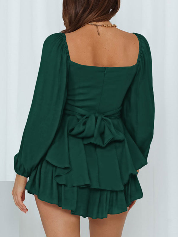 Women Boho Romper Ruffle Chiffon Shorts Jumpsuit - Image 6