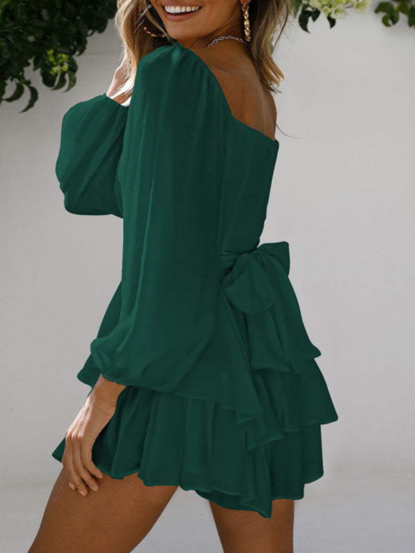 Women Boho Romper Ruffle Chiffon Shorts Jumpsuit - Image 8