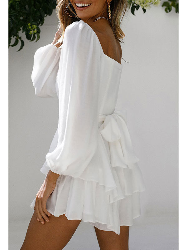 Women Boho Romper Ruffle Chiffon Shorts Jumpsuit - Image 3