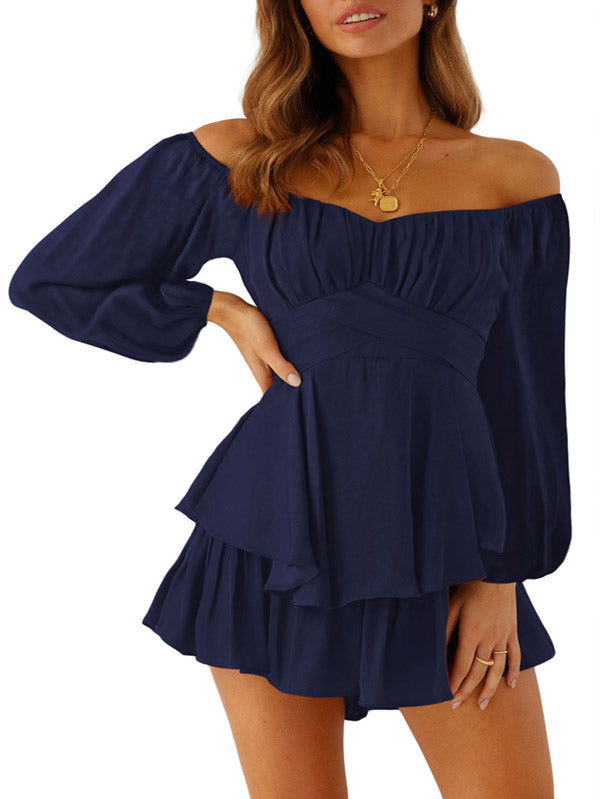 Women Boho Romper Ruffle Chiffon Shorts Jumpsuit - Image 9