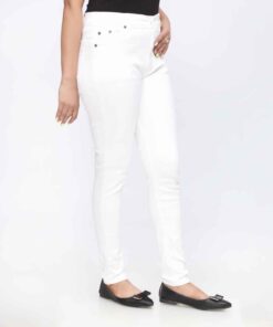White Slim Fit Denim Pant PW3604