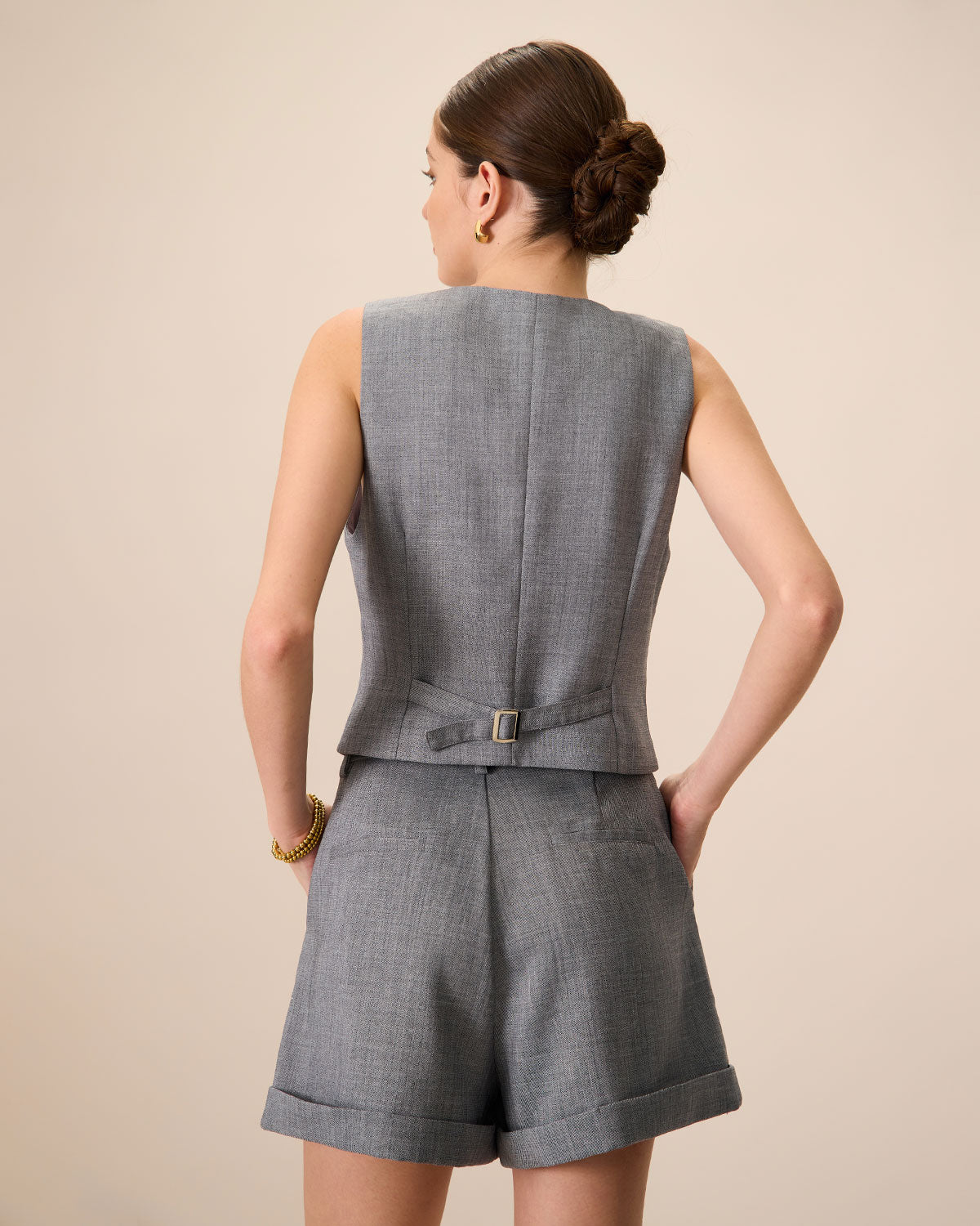 The Blue High-Waisted Pleated Shorts - Image 12