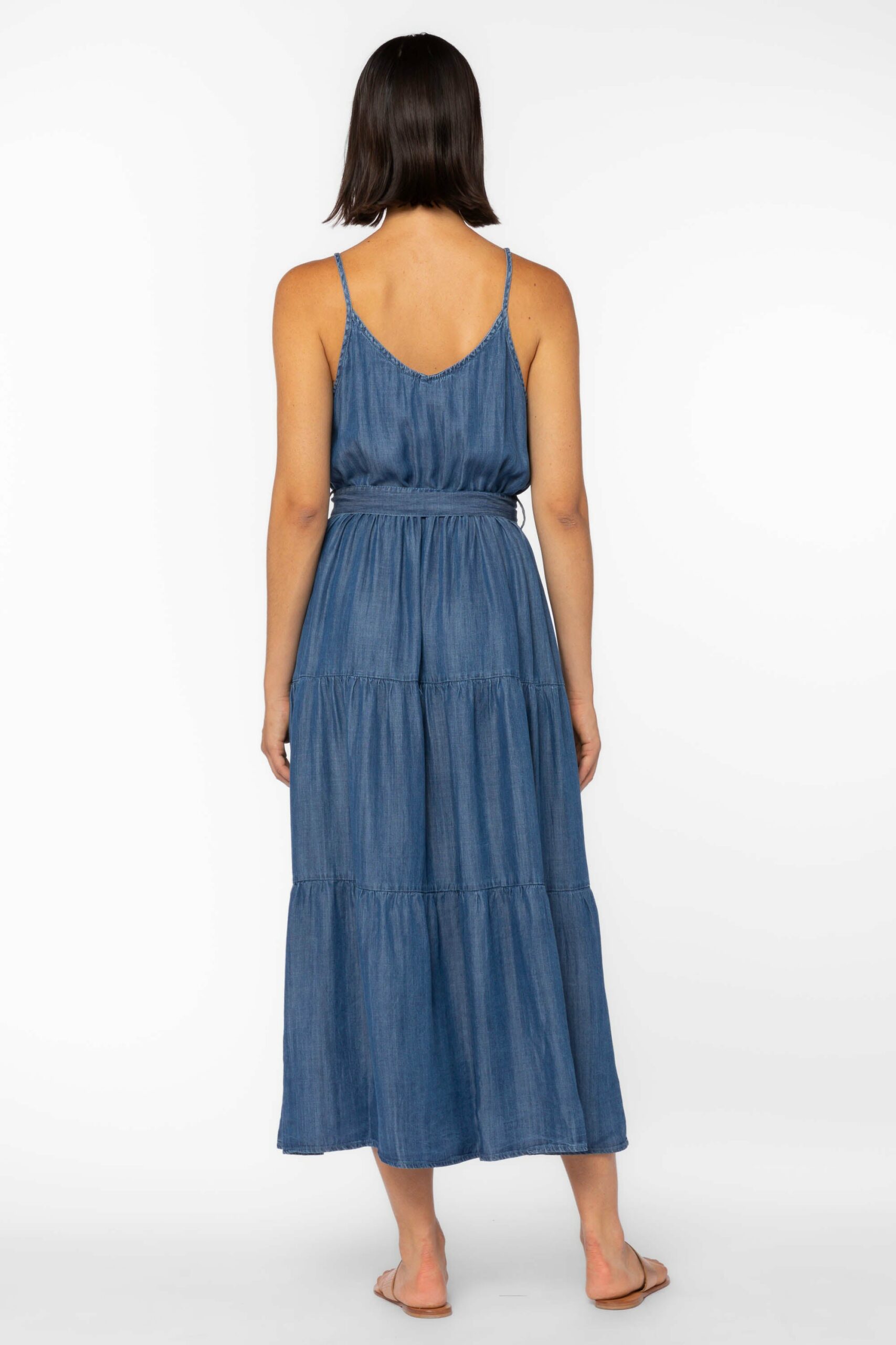 Barbados Blue Tiered Midi Dress - Image 4