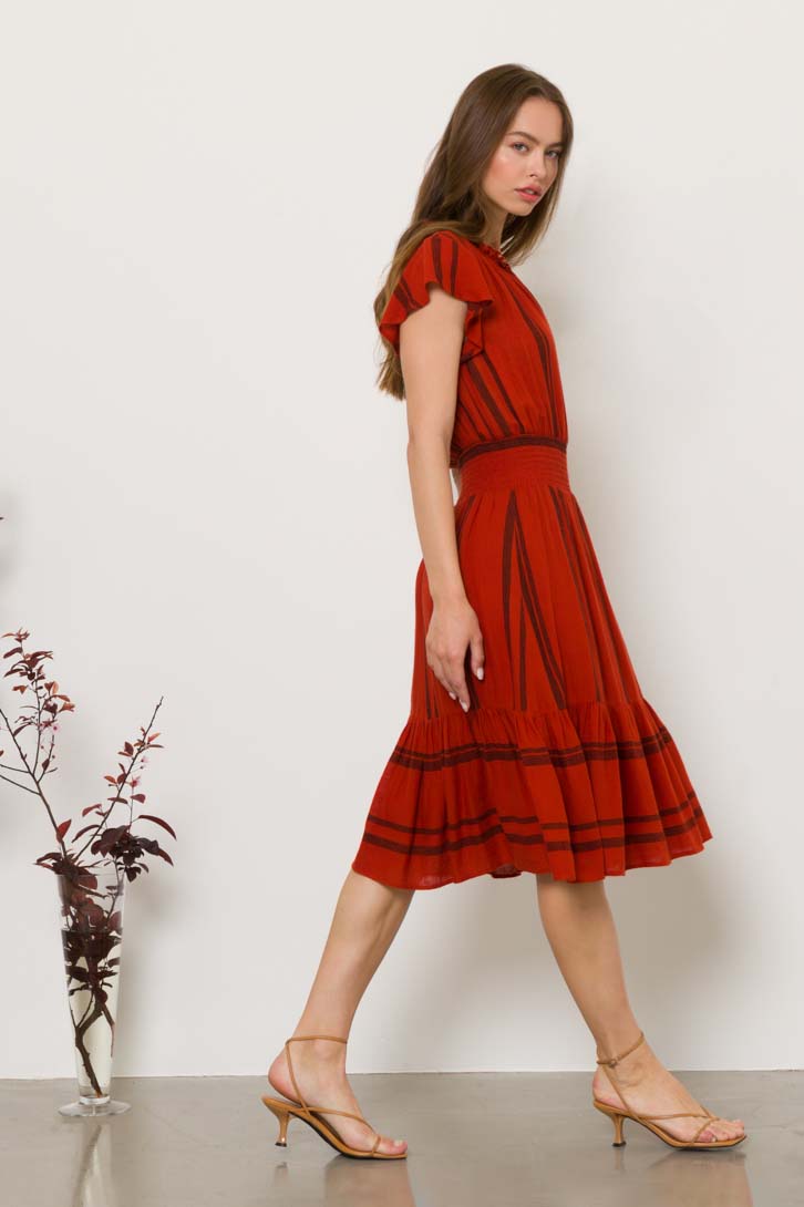 Red Stripe Dress - Image 2